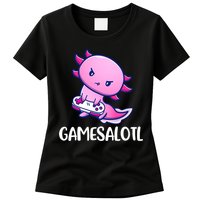 Gamesalotl Axolotl Cute Playing Video Game Womens T-Shirt