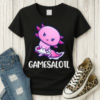 Gamesalotl Axolotl Cute Playing Video Game Womens T-Shirt