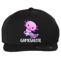 Gamesalotl Axolotl Cute Playing Video Game Wool Snapback Cap