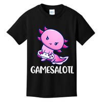 Gamesalotl Axolotl Cute Playing Video Game Kids T-Shirt
