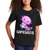 Gamesalotl Axolotl Cute Playing Video Game Kids T-Shirt