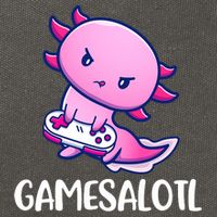 Gamesalotl Axolotl Cute Playing Video Game Cotton Canvas Backpack