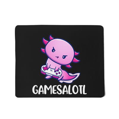 Gamesalotl Axolotl Cute Playing Video Game Mousepad
