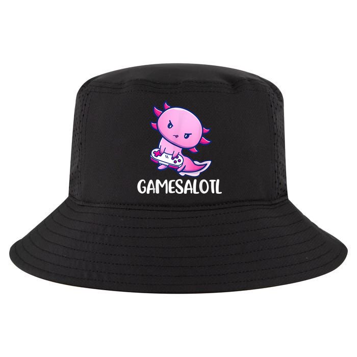Gamesalotl Axolotl Cute Playing Video Game Cool Comfort Performance Bucket Hat
