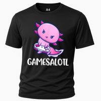 Gamesalotl Axolotl Cute Playing Video Game Performance Shirt