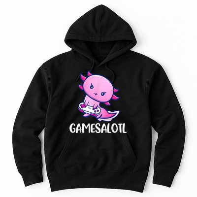 Gamesalotl Axolotl Cute Playing Video Game Hoodie