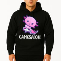 Gamesalotl Axolotl Cute Playing Video Game Hoodie