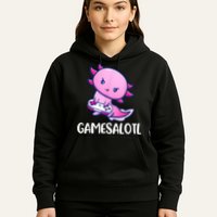 Gamesalotl Axolotl Cute Playing Video Game Hoodie