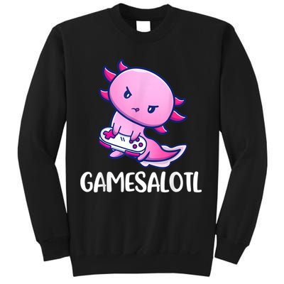 Gamesalotl Axolotl Cute Playing Video Game Sweatshirt