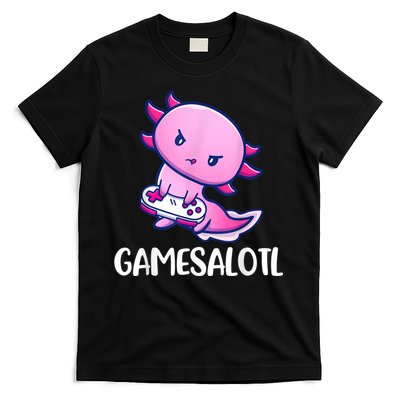 Gamesalotl Axolotl Cute Playing Video Game T-Shirt