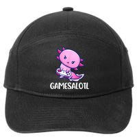Gamesalotl Axolotl Cute Playing Video Game 7-Panel Snapback Hat