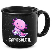 Gamesalotl Axolotl Cute Playing Video Game 15oz Campfire Ceramic Mug
