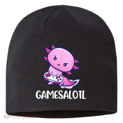 Gamesalotl Axolotl Cute Playing Video Game Sustainable Beanie