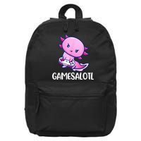 Gamesalotl Axolotl Cute Playing Video Game 16 in Basic Backpack