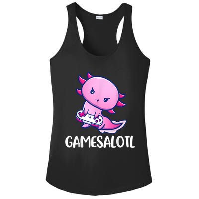 Gamesalotl Axolotl Cute Playing Video Game Ladies PosiCharge Competitor Racerback Tank