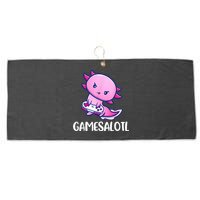 Gamesalotl Axolotl Cute Playing Video Game Large Microfiber Waffle Golf Towel