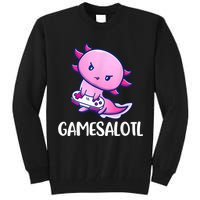 Gamesalotl Axolotl Cute Playing Video Game Tall Sweatshirt