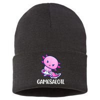 Gamesalotl Axolotl Cute Playing Video Game Sustainable Knit Beanie