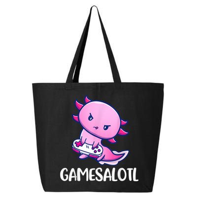 Gamesalotl Axolotl Cute Playing Video Game 25L Jumbo Tote