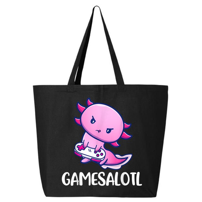 Gamesalotl Axolotl Cute Playing Video Game 25L Jumbo Tote
