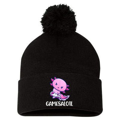 Gamesalotl Axolotl Cute Playing Video Game Pom Pom 12in Knit Beanie