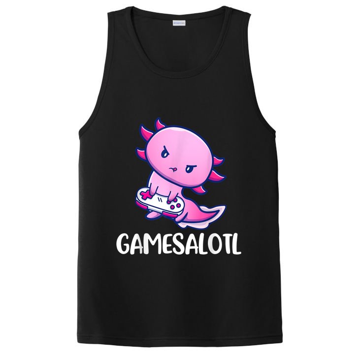 Gamesalotl Axolotl Cute Playing Video Game PosiCharge Competitor Tank
