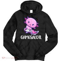 Gamesalotl Axolotl Cute Playing Video Game Tie Dye Hoodie