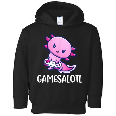 Gamesalotl Axolotl Cute Playing Video Game Toddler Hoodie