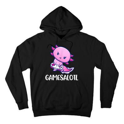 Gamesalotl Axolotl Cute Playing Video Game Tall Hoodie