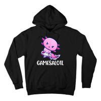 Gamesalotl Axolotl Cute Playing Video Game Tall Hoodie