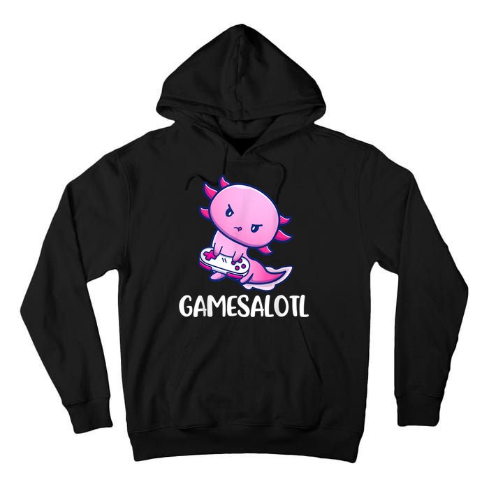 Gamesalotl Axolotl Cute Playing Video Game Tall Hoodie