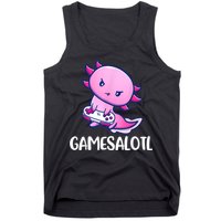 Gamesalotl Axolotl Cute Playing Video Game Tank Top