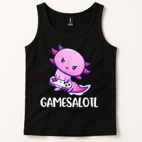Gamesalotl Axolotl Cute Playing Video Game Tank Top
