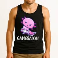 Gamesalotl Axolotl Cute Playing Video Game Tank Top