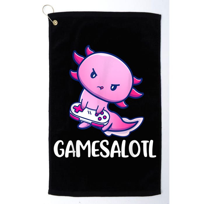 Gamesalotl Axolotl Cute Playing Video Game Golf Towel