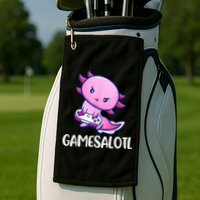 Gamesalotl Axolotl Cute Playing Video Game Golf Towel