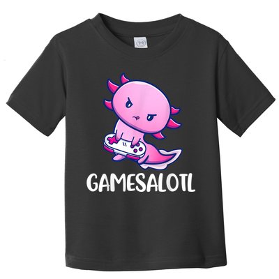 Gamesalotl Axolotl Cute Playing Video Game Toddler T-Shirt