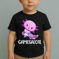 Gamesalotl Axolotl Cute Playing Video Game Toddler T-Shirt