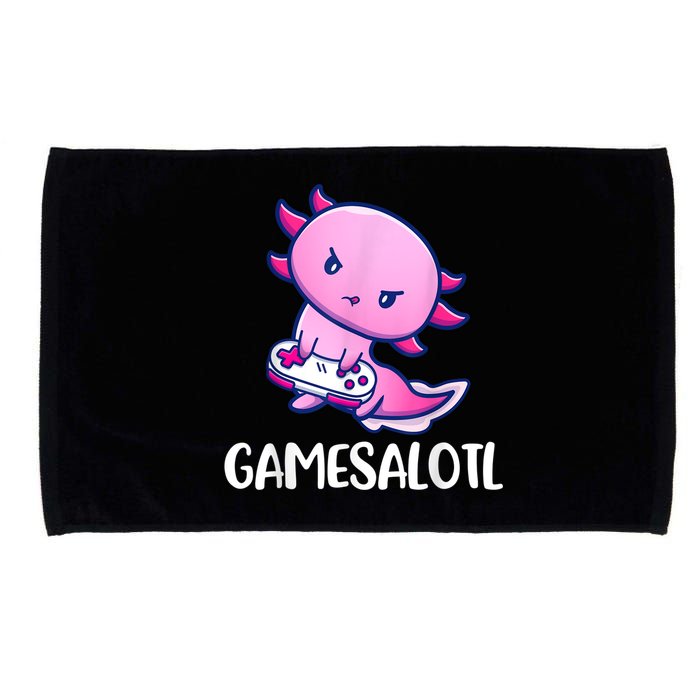 Gamesalotl Axolotl Cute Playing Video Game Microfiber Hand Towel