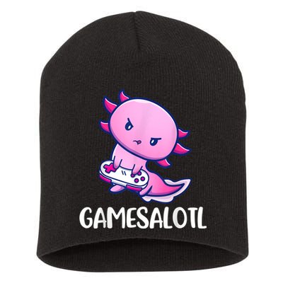 Gamesalotl Axolotl Cute Playing Video Game Short Acrylic Beanie