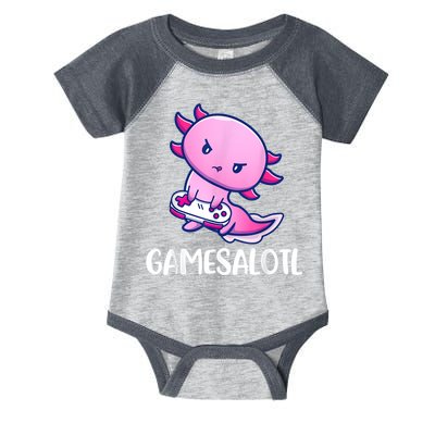 Gamesalotl Axolotl Cute Playing Video Game Infant Baby Jersey Bodysuit