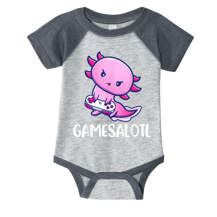 Gamesalotl Axolotl Cute Playing Video Game Infant Baby Jersey Bodysuit