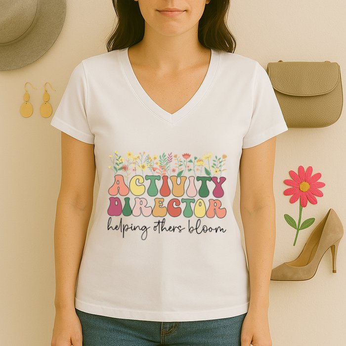 Groovy Activity Director Activity Professional Week Women's V-Neck T-Shirt