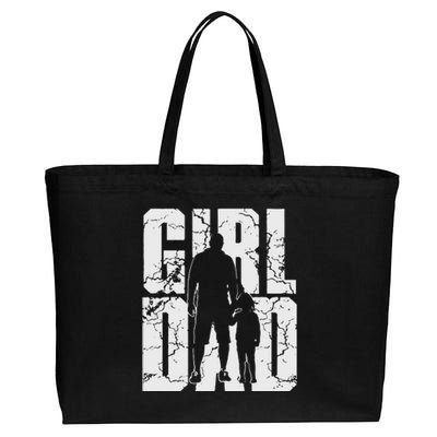 Girl And Dad Father’S Day Daddy Daughter Cotton Canvas Jumbo Tote