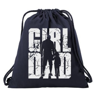 Girl And Dad Father’S Day Daddy Daughter Drawstring Bag