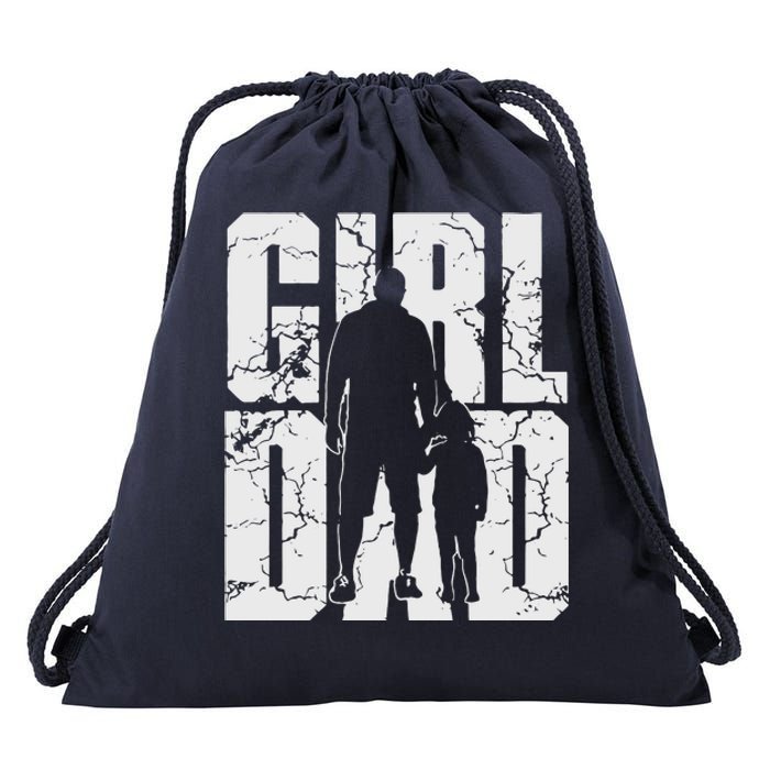 Girl And Dad Father’S Day Daddy Daughter Drawstring Bag