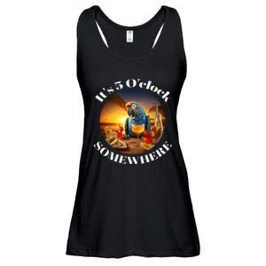 Grab A Drink And Toast To The Sun! Its 5 Oclock Somewhere! Ladies Essential Flowy Tank