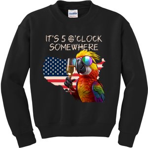 Grab A Drink And Toast To The Sun! Its 5 Oclock SomewhereAmerica Flag Design Kids Sweatshirt