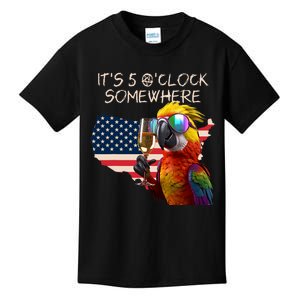 Grab A Drink And Toast To The Sun! Its 5 Oclock SomewhereAmerica Flag Design Kids T-Shirt