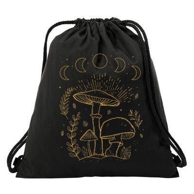 Goblincore Aesthetic Dark Academia Cottagecore Mushroom Drawstring Bag